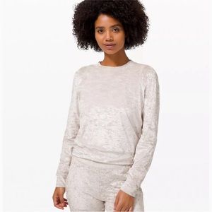 Lululemon Warm Down Crew Top Crushed Velvet Chrome 6